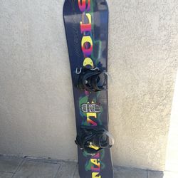Snowboard With Binding Attached 