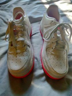 Nike Air Force 1 White Pink Sole Sneakers for girls size 4.5 youth