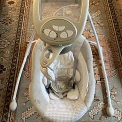 Ingenuity InLighten 6-Speed Foldable Baby Swing with Light Up Mobile, Swivel