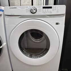 New Open Box Samsung 7.5 cu. ft. Vented Stackable Gas Dryer in White with Sensor Dry