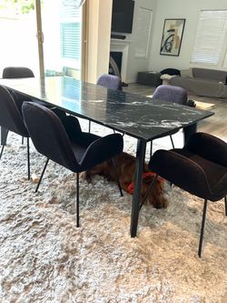 Cb2 dining table with 6 chairs