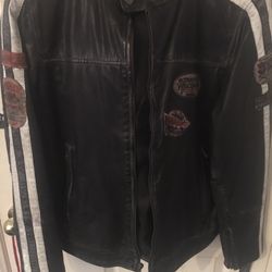 Black Rivet Leather Vintage Motorcycle jacket BRAND NEW