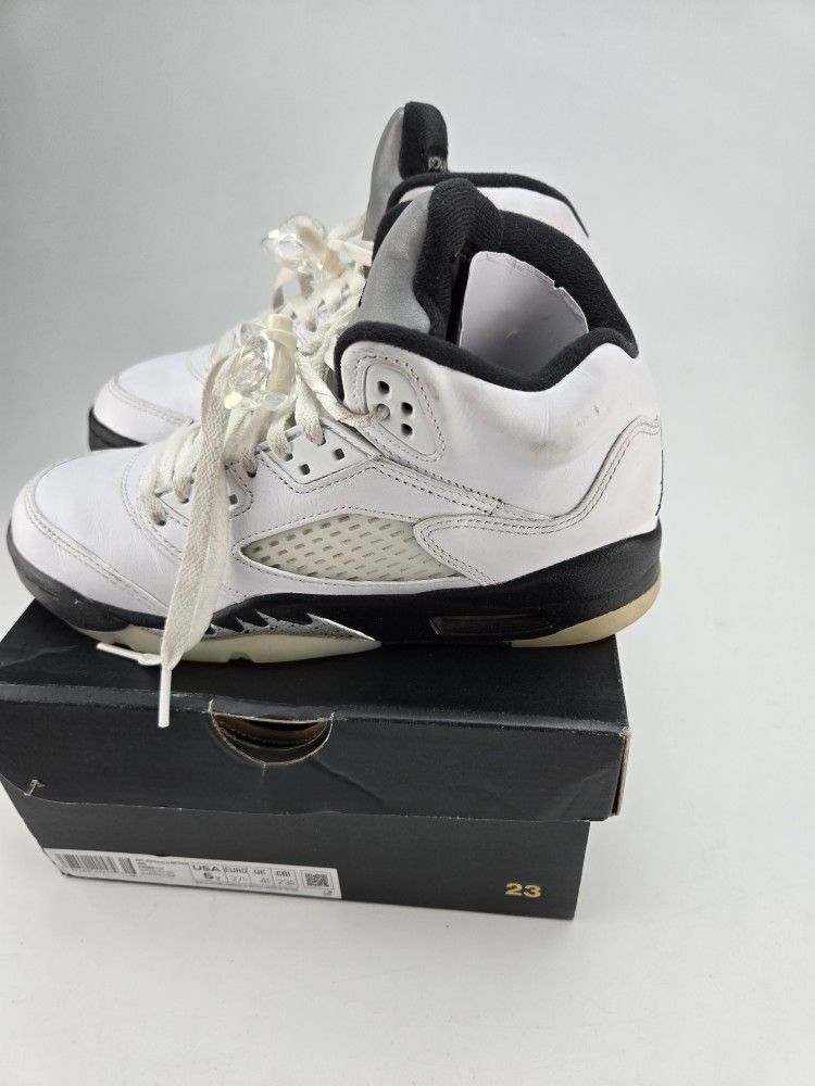 Jordan 5 White Stealth Size 5y 6.5w