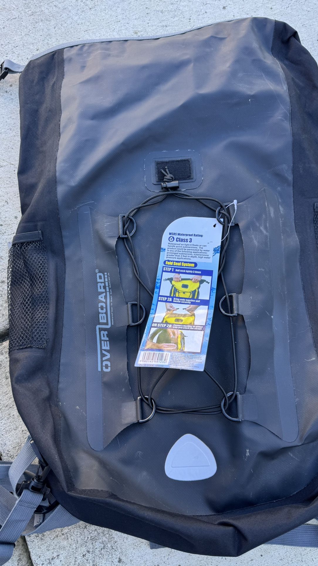 Brand New OverBoard Waterproof Backpack 30L - Black Dry Bag Class 3