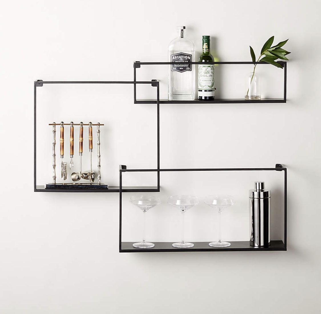 CB2 Matte Black Floating Shelves Set Of 3