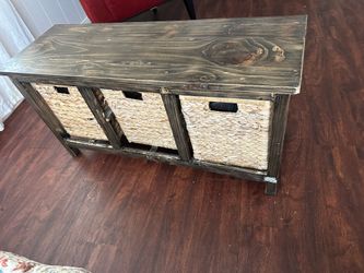 Coffee table with baskets
