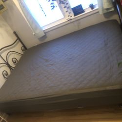 Full Size Mattress, Frame, And Waterproof Cover