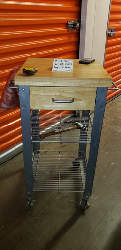 Butcher block table - kitchen cart island