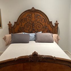 California King Bed W Mattresses Box Spring  & Armoire