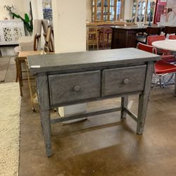 Stonewashed Rectangular Wood Blue Console Table
