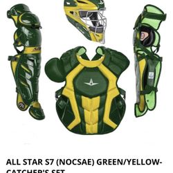 All Star S7 (NOCSAE) Green/Yellow Catchers Gear