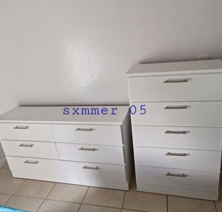 2 Pieces Dresser With Chest New Available In 4 Different Colors White Dark Brown Gray And Black Same Day Delivery 350$
