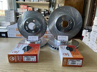 Mercedes C300 15-21 Drill Slot Rotors Ceramic Brake Pads