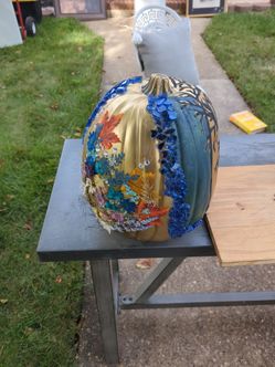 Hand-Decorated Artificial Pumpkin Fall Decor