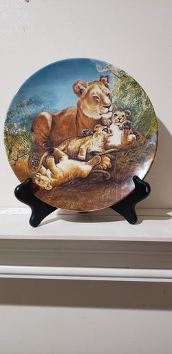 A Watchful Eye, Lions Collectible Plate, 