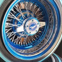 13"s 72 CROSS LACE CANDY BLUE ENGRAVED ZENITHS