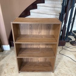 4-Shelf Bookcase – Oak Laminate / Wood Grain Finish
