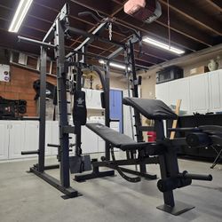 Vesta All In One Smith Machine | Multi-Use Adjustable Bench w/ Precher Curl And Leg Extension | Fitness | Home Gym | Squat Rack |FREE DELIVERY 🚚