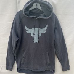 Under Armour Project Rock Hoodie Mens Size M Hardest Worker In The Room 