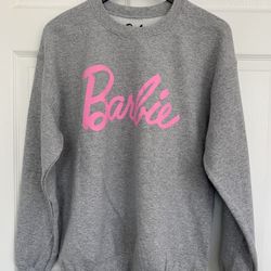 NWT Barbie Gray and Pink Sweatshirt Size M