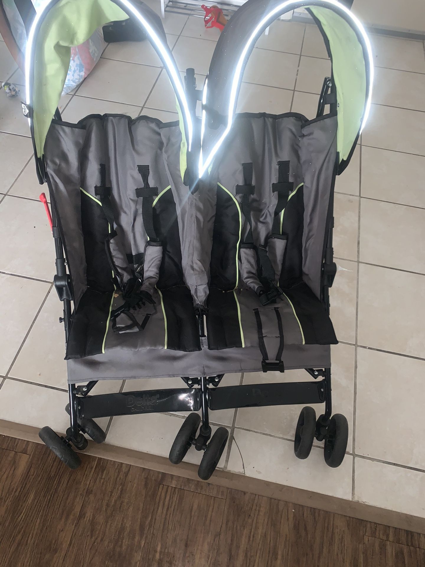 Reflective DOUBLE STROLLER pickup or delivery 🚚