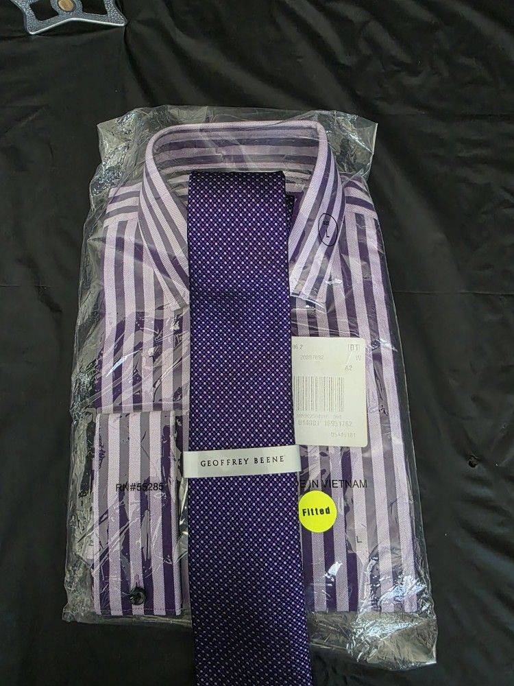 EXPRESS FRENCH CUFF DRESS SHIRT/TIE