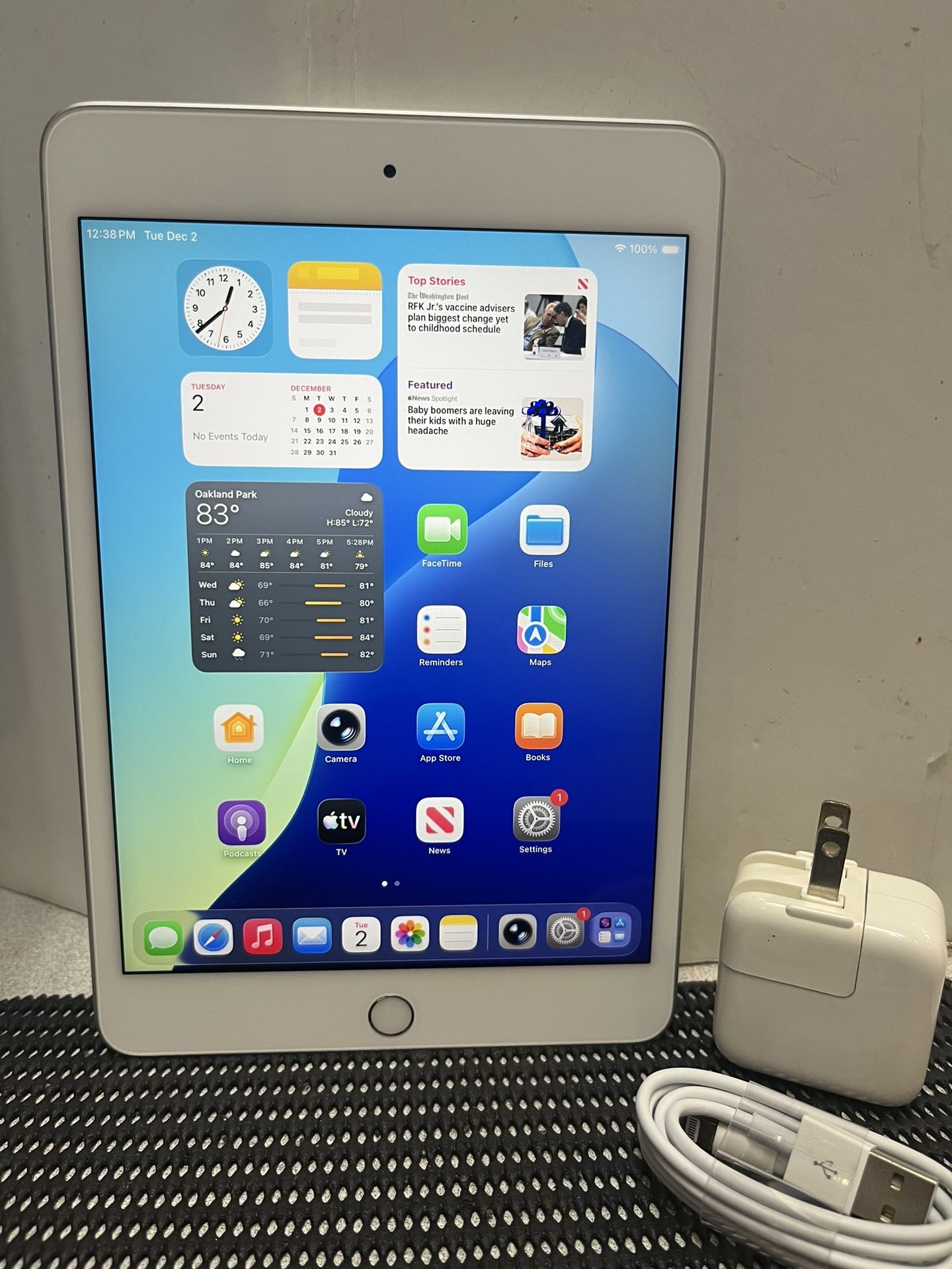 Apple iPad MINI 5th Gen 64GB 7.9” WiFi -Silver complete iOS 26 