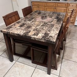 Title: Dining Table Set with 4 Chairs