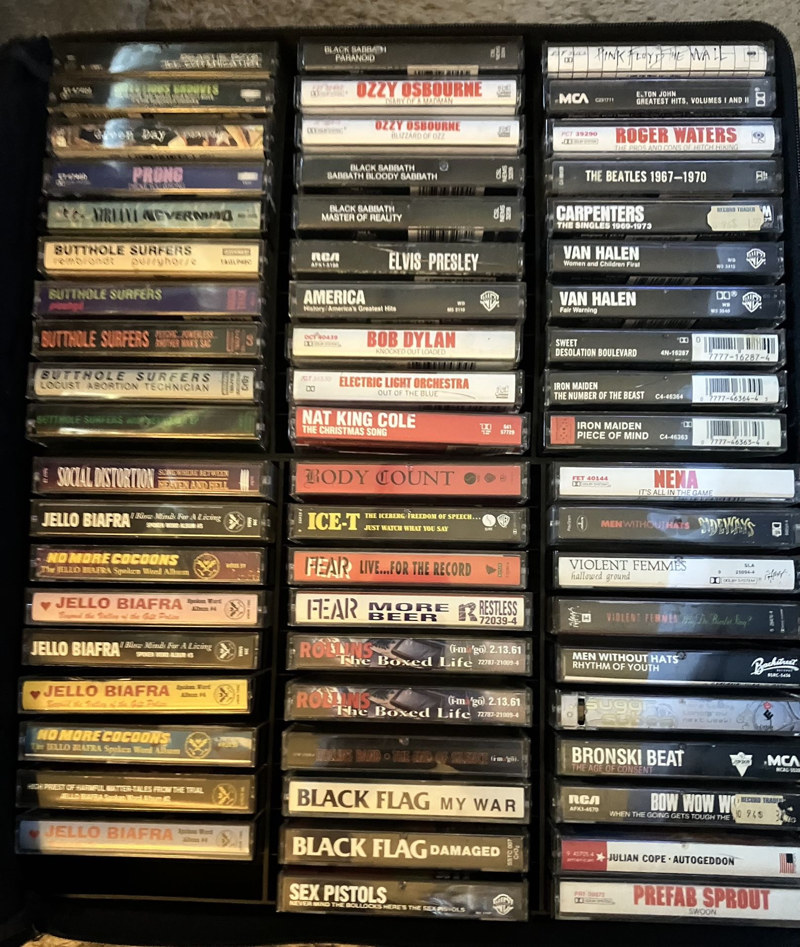 Cassette Tapes- 94 Assorted Vintage Tapes With Carrying Case