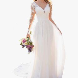White Lace 2-Piece Wedding Dress