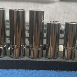 PROTO 3/8” Drive Deep Socket Set SAE 12 Point