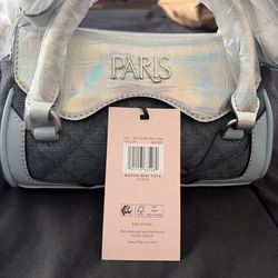 Paris Hilton Women's Mason Mini Tote with Crossbody Strap, Denim