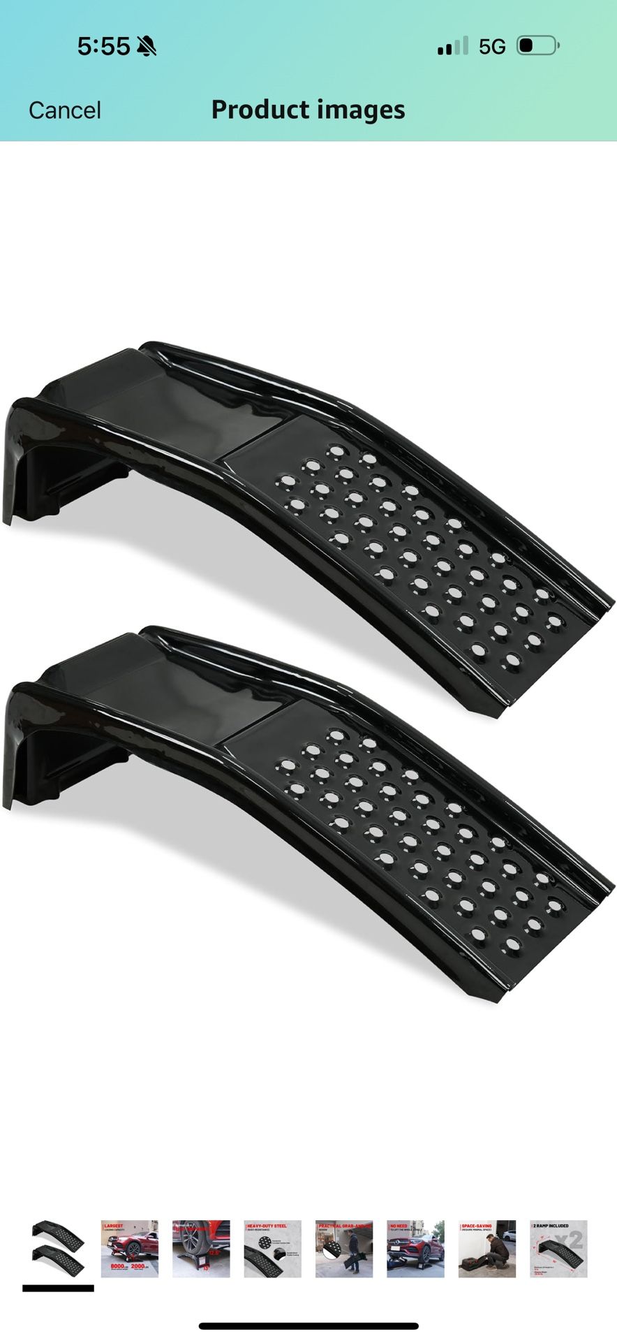 Rockland 4 Ton 8000 LBS Solid Steel Car Ramp Set, 35" L x 13" W x 9" H, Heavy Duty Auto Truck Ramps for Oil Change and Car Repair, Ideal for Easy Home