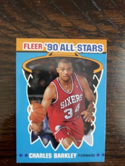 1990-91 Fleer Basketball CHARLES BARKLEY All-Star Sticker #1 Philadelphia 76ers