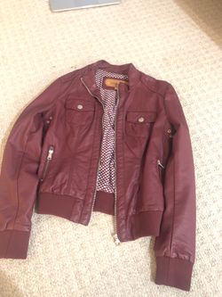 Leather jacket Burgundy - Small