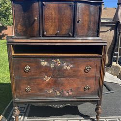 Antique Dresser rolls on casters