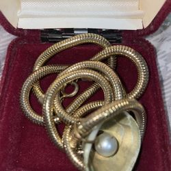 Pearl In Shell Gold Necklace