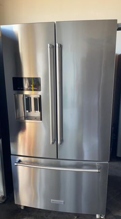 Kitchen Aid 3 Door Stainless Steel Refrigerator Fridge
