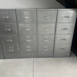 Refinished 4 Drawer Metal Filing Cabinet