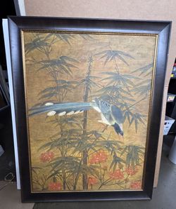 Birds Flocking At Flowers And Bamboo Painting 