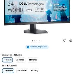 Brand New Dell Curved Gaming Monitor 
