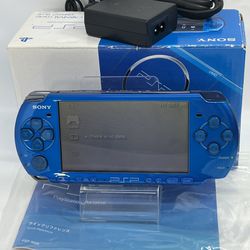 Sony PSP-3000 Vibrant Blue Console In Box CIB Region Free