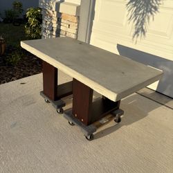 “Moon Slab” GFRC Concrete Table 45.5” Long X 22” Wide X 2” Thick 16” high 
