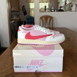 Jordan 1 Retro Low OG SP Travis Scott Sail Tropical Pink Size 9.5
