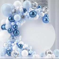 126pcs Blue Balloon Arch Bridge Set Birthday Party Decoration For Baby Shower,Wedding,Graduations,Anniversary Party