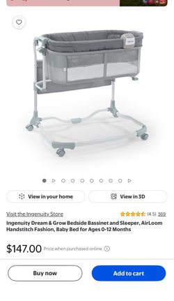 Ingenuity Dream & Grow Bedside Bassinet