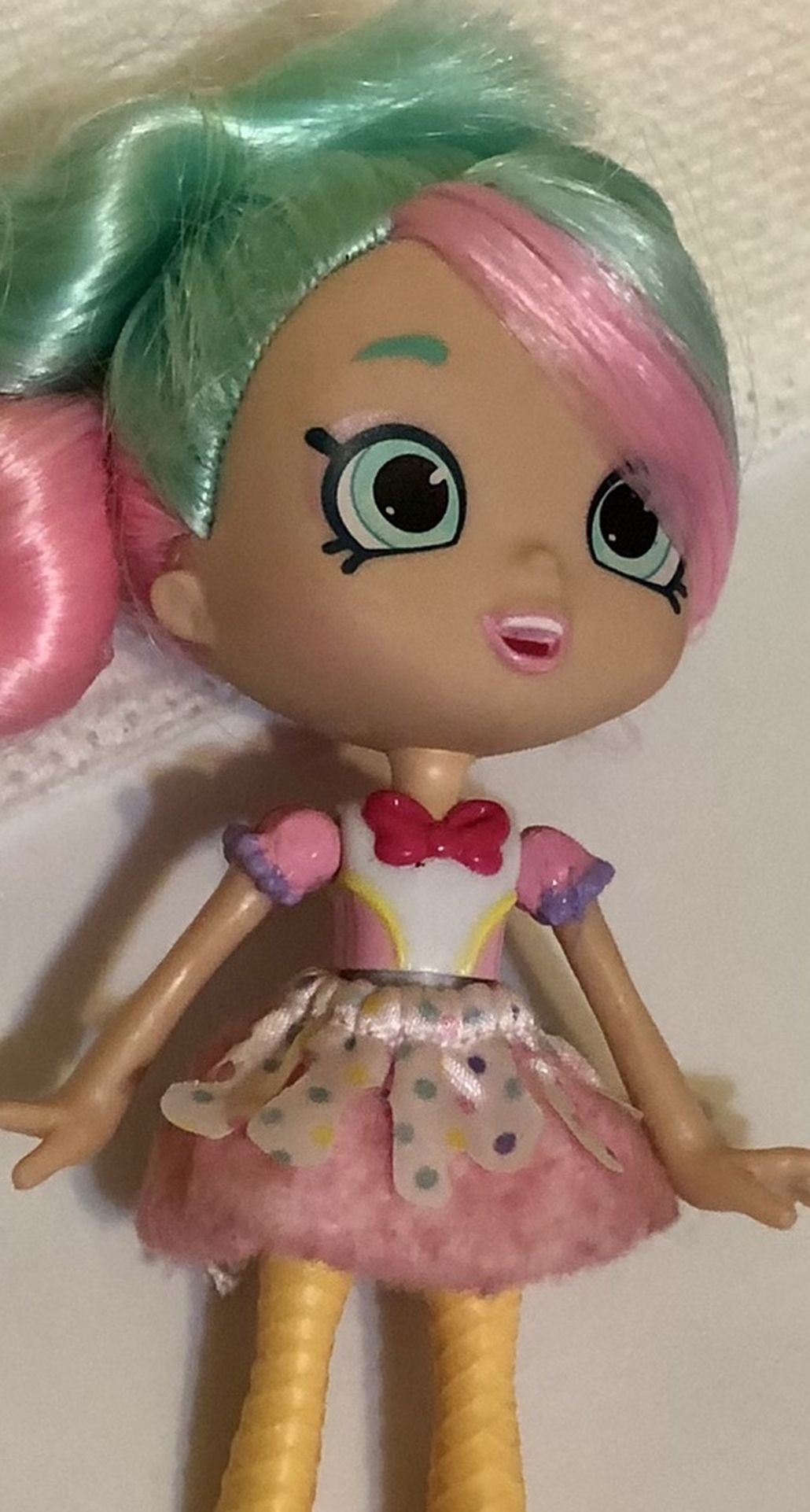 Shopkins Shoppies Peppa-mint 4.5” Doll With Pink And Aqua Blue Hair Peppamint