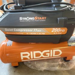 Ridgid Air Compressor 4.5 gallons electric twin tanks 200 psi NEW  $250