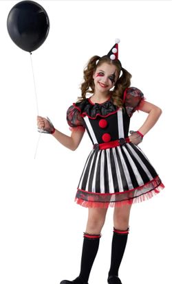 Girls Clown Costume Halloween (only dress) size 11-12