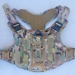 New Size Large Tactical Dog Harness With Pouches (Bags) & Tactical Leash